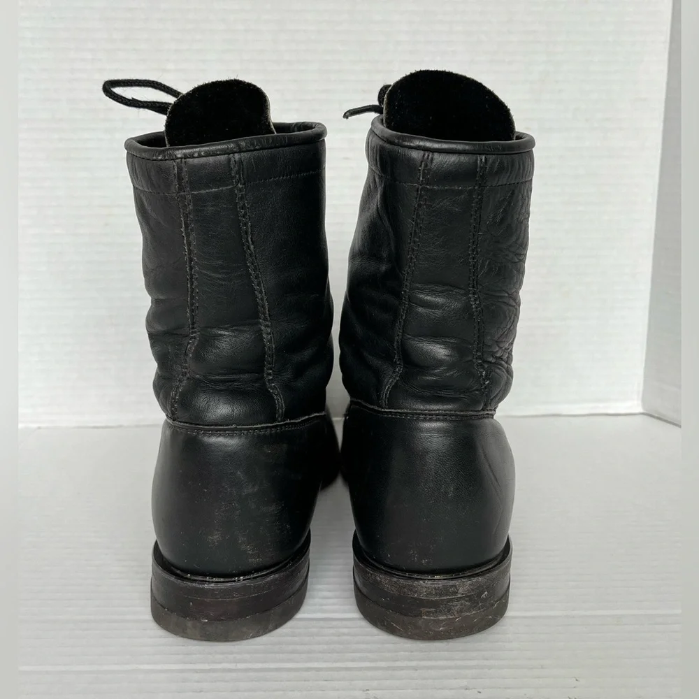 Justin Western Roper Kiltie Boots Women Size 9 B Black Leather Lace Up L0620 - Picture 9 of 11